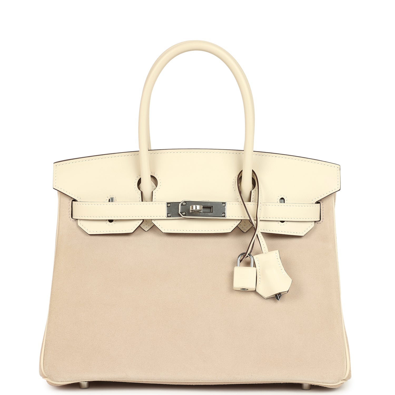 Hermes Birkin 30 Glycine Grizzly and Nata Swift Palladium Hardware