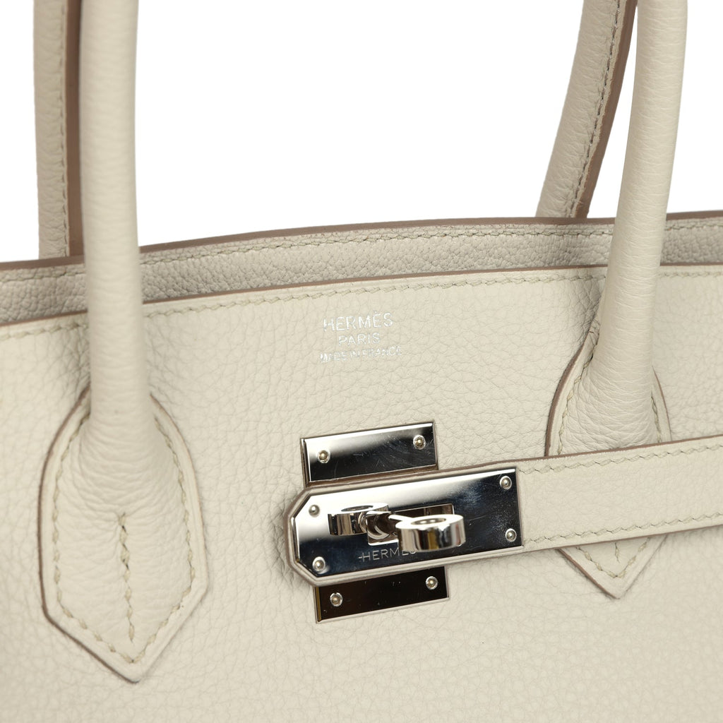 Pre-owned Hermes 3 en 1 Birkin 30 Beton Togo and Swift Palladium Hardware