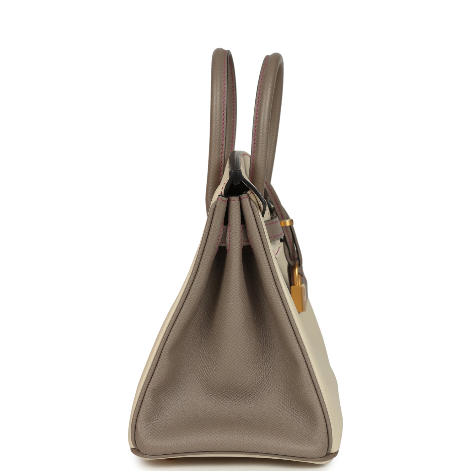 Hermes Special Order (HSS) Birkin 25 Craie and Gris Asphalt Epsom Brushed Palladium Hardware