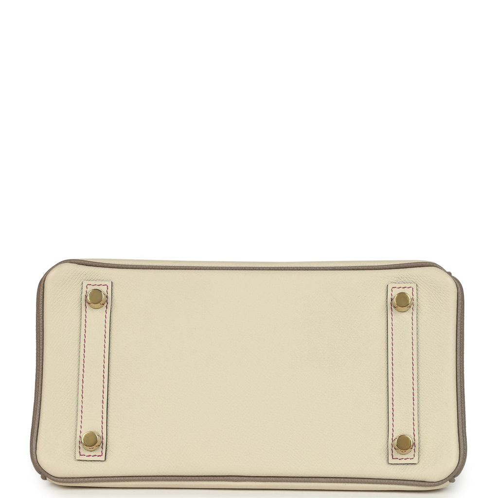 Hermes Special Order (HSS) Birkin 25 Craie and Gris Asphalt Epsom Brushed Palladium Hardware