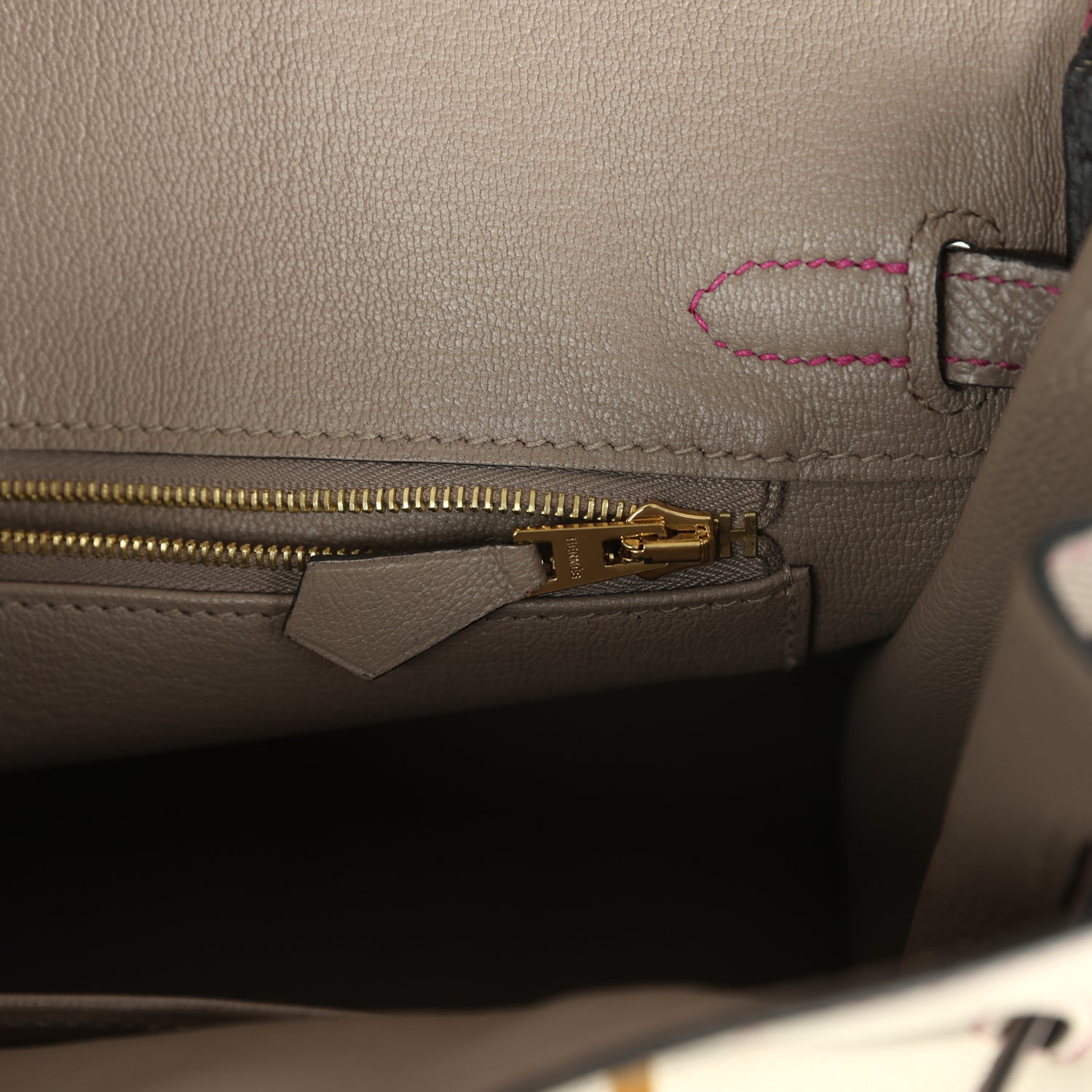 Hermes Special Order (HSS) Birkin 25 Craie and Gris Asphalt Epsom Brushed Palladium Hardware