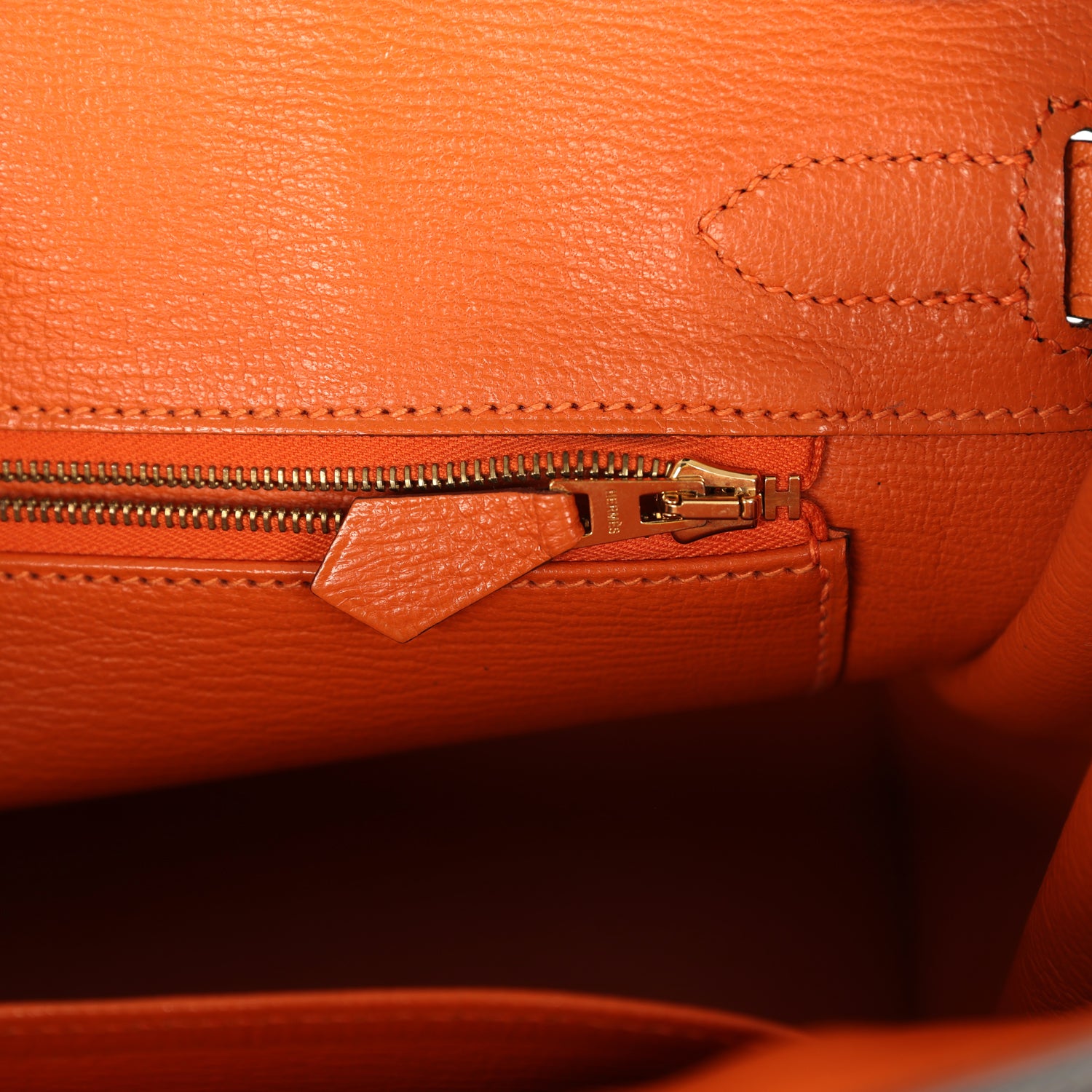 Pre-owned Hermes Special Order (HSS) Birkin 30 Black and Orange Chevre Brushed Gold Hardware