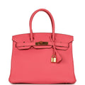 Pre-owned Hermes Birkin 30 Rose Lipstick Togo Gold Hardware