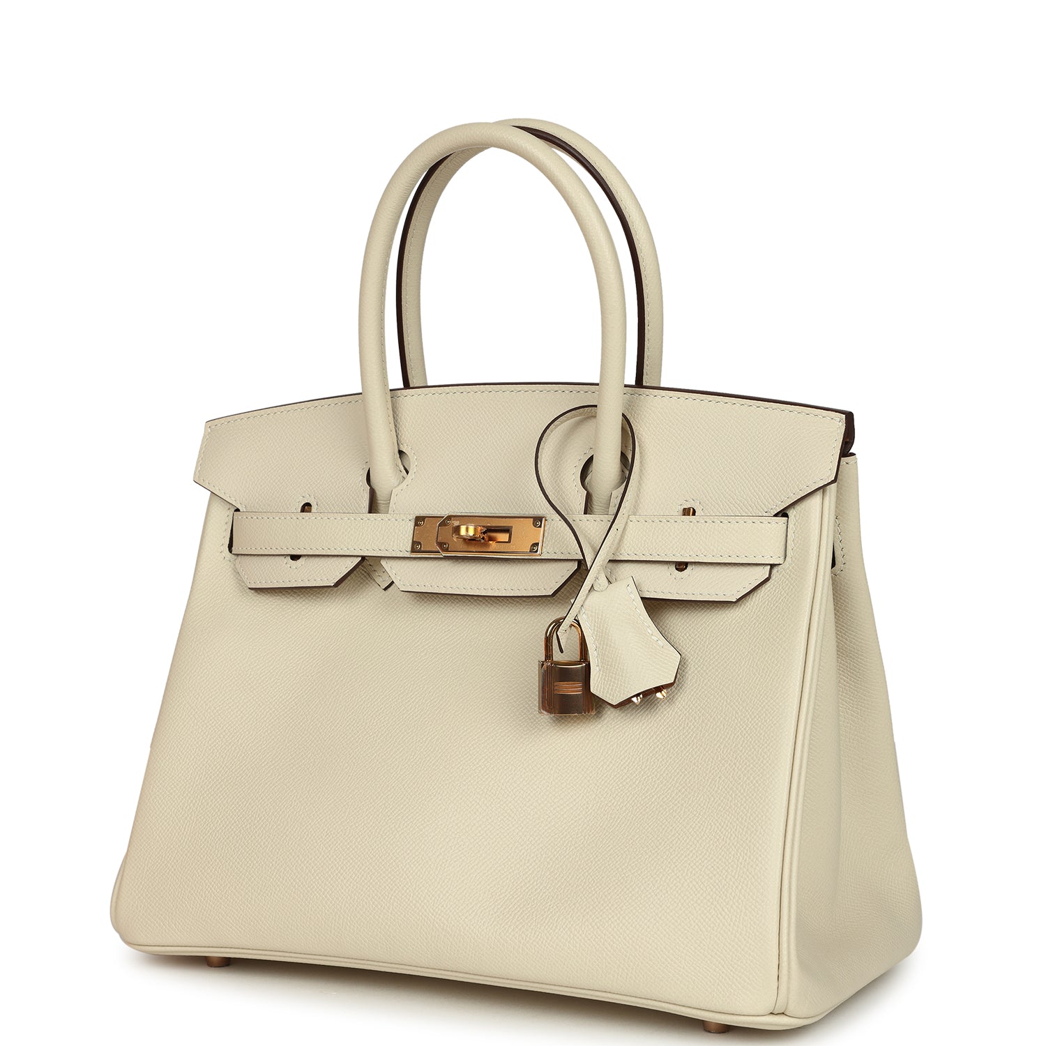 Pre-owned Hermes Special Order (HSS) Birkin 30 Craie Verso Epsom Rose Gold Hardware