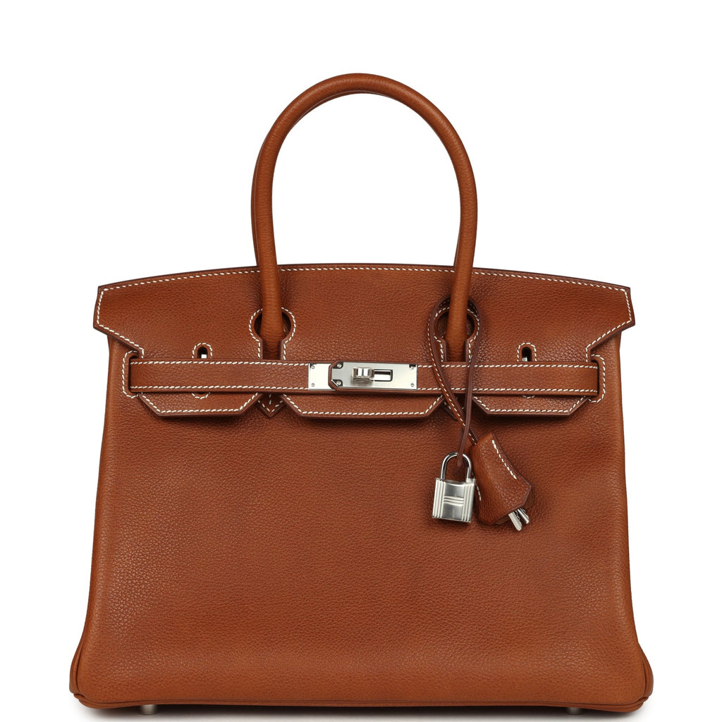 Hermes Birkin 30 Fauve Barenia Faubourg Palladium Hardware