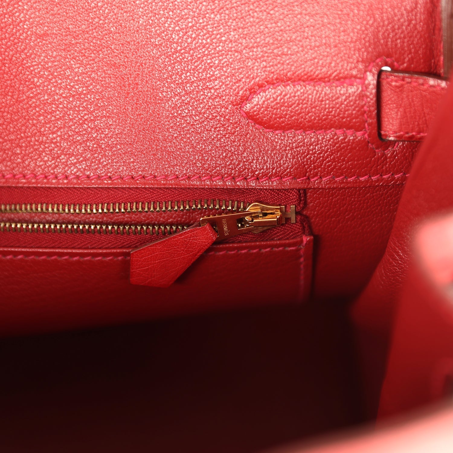 Pre-owned Hermes Birkin 30 Rouge Vif Ostrich Gold Hardware