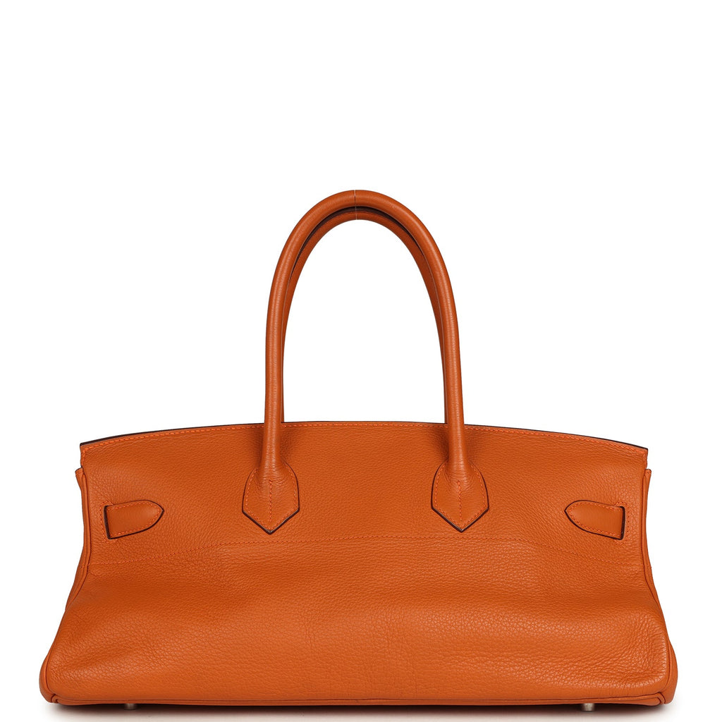 Vintage Hermes Shoulder Birkin 42 JPG Orange Clemence Palladium Hardware