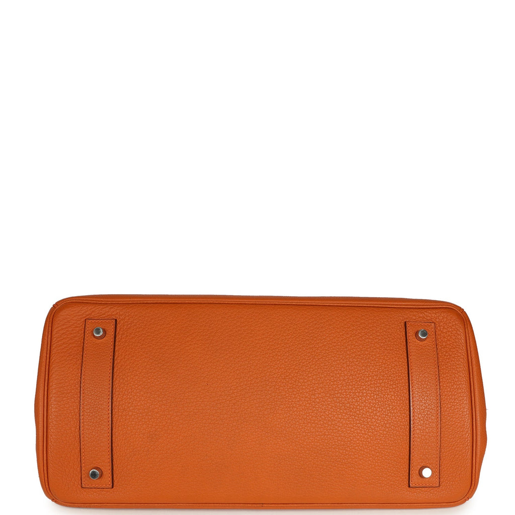 Vintage Hermes Shoulder Birkin 42 JPG Orange Clemence Palladium Hardware