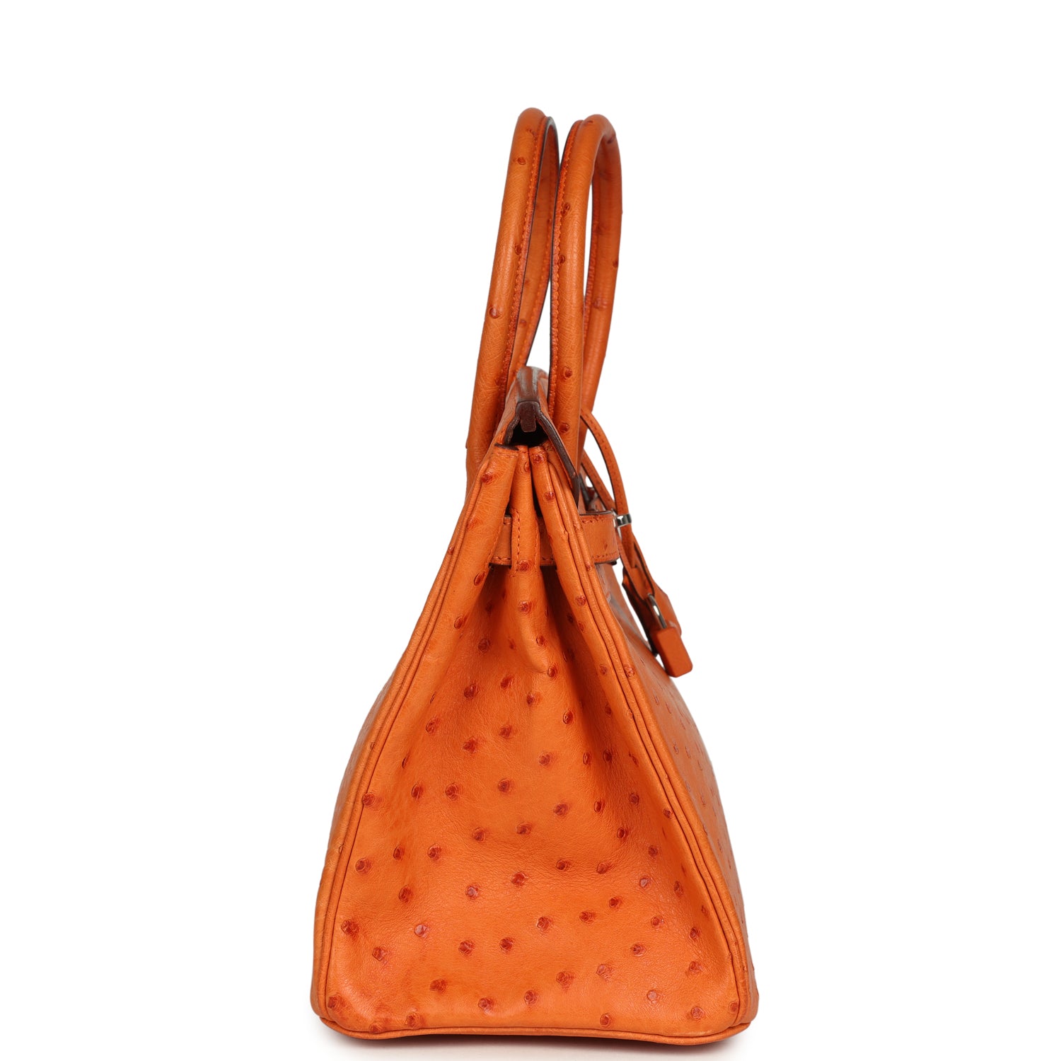 New Hermes Birkin 30 Tangerine Ostrich Palladium Hardware
