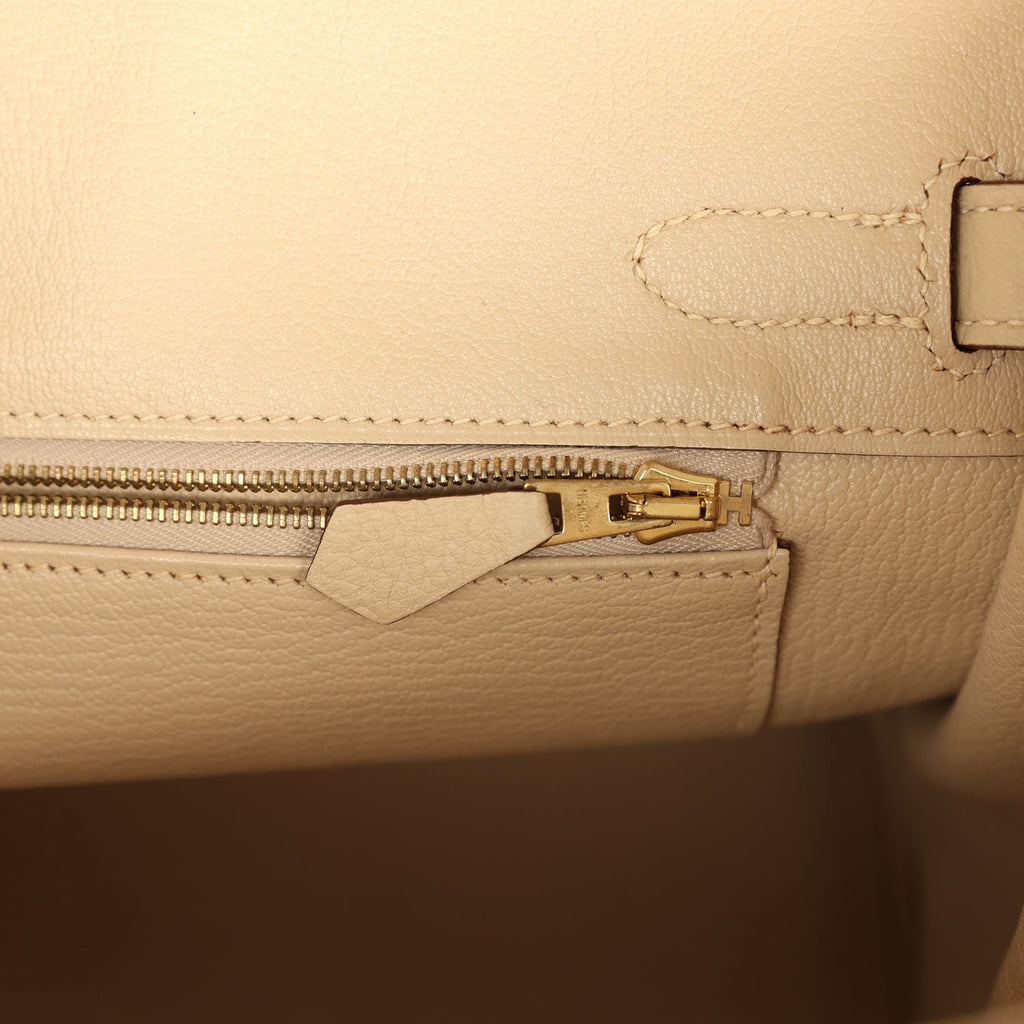 Pre-owned Hermes Birkin 30 Parchemin Clemence Gold Hardware