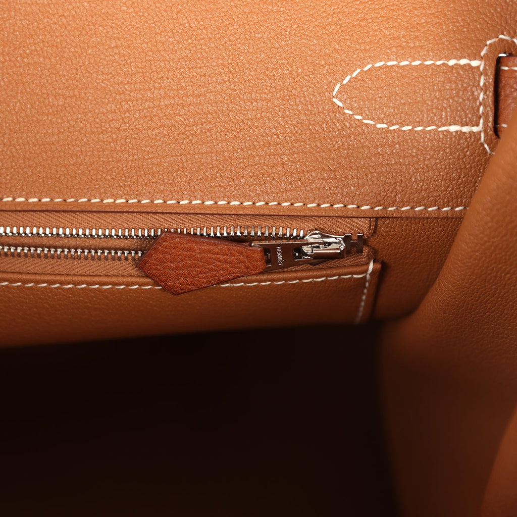 Hermes Birkin 35 Fauve Barenia Faubourg Palladium Hardware