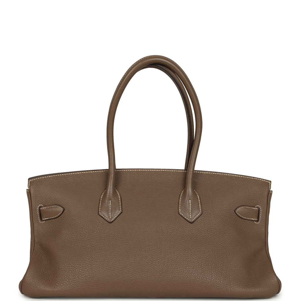 New Hermes Shoulder Birkin 42 JPG Etoupe Togo Palladium Hardware