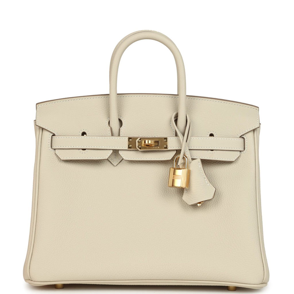 Hermes Birkin 25 Craie Togo Gold Hardware