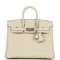 Hermes Birkin 25 Craie Togo Gold Hardware