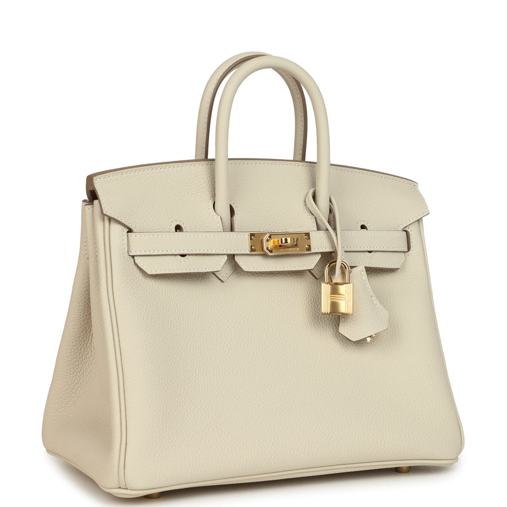 Hermes Birkin 25 Craie Togo Gold Hardware