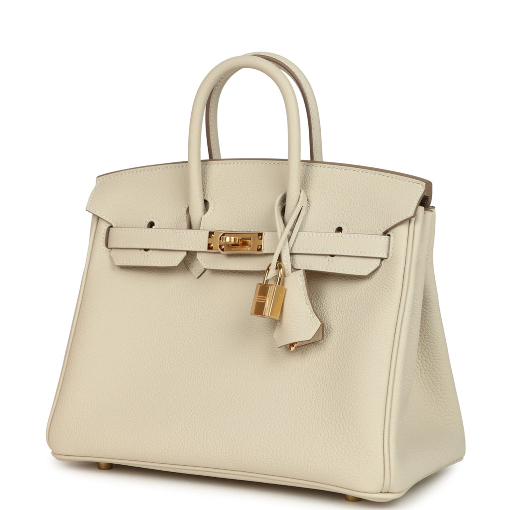 Hermes Birkin 25 Craie Togo Gold Hardware