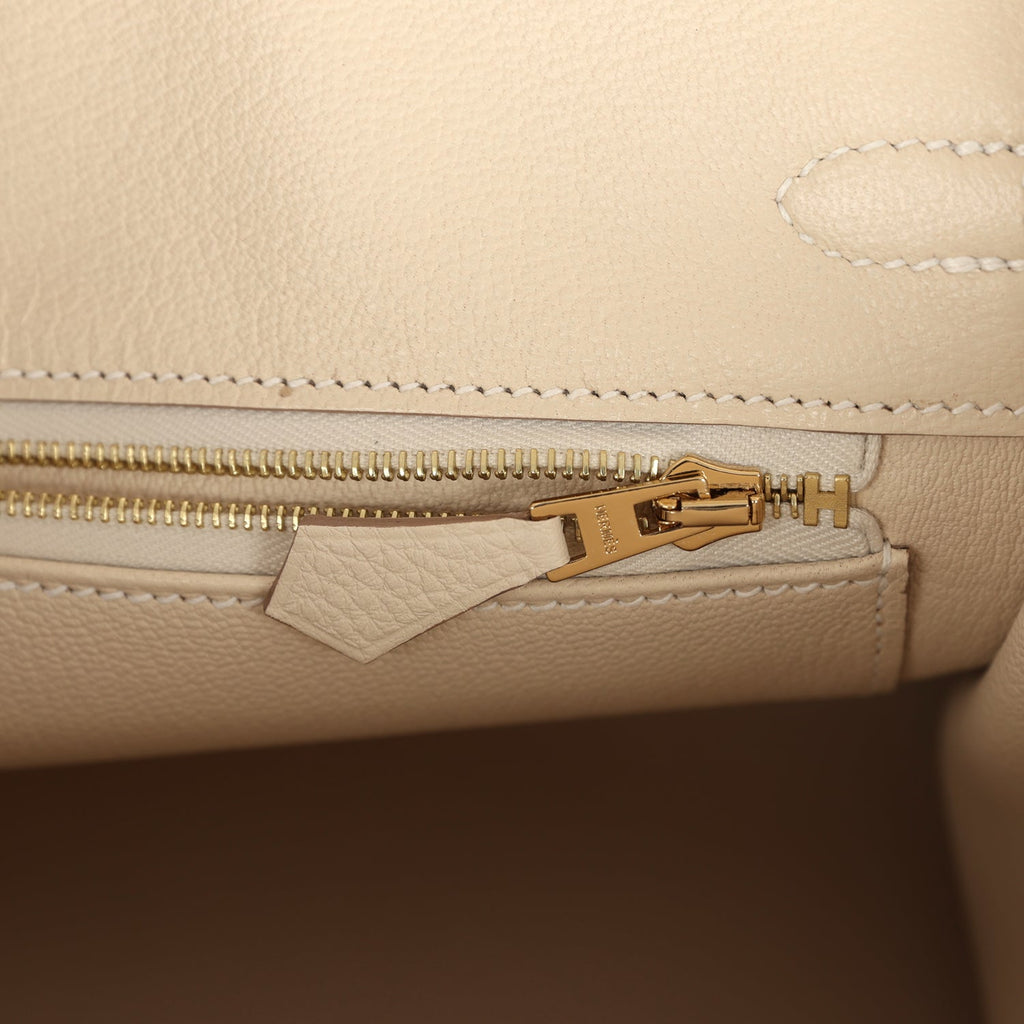 Hermes Birkin 25 Craie Togo Gold Hardware