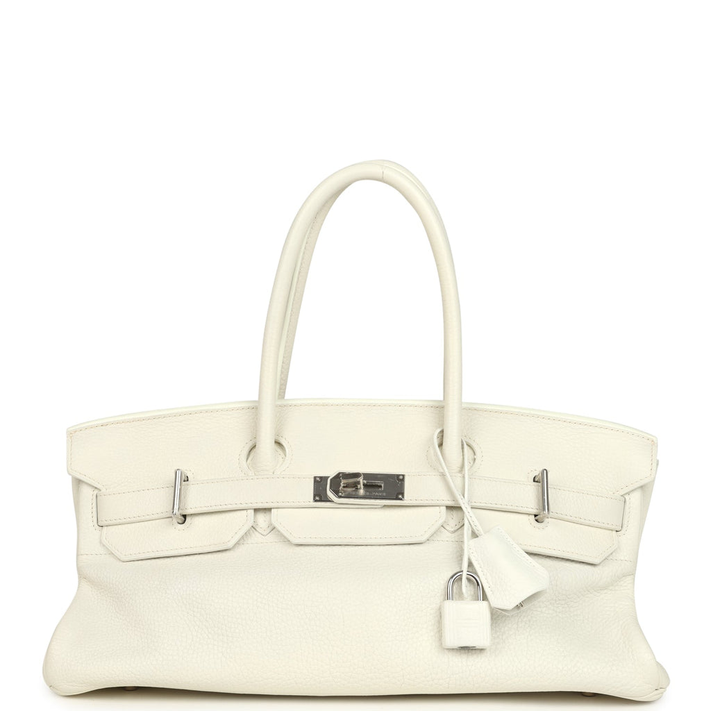 New Hermes Shoulder Birkin 42 JPG White Clemence Palladium Hardware