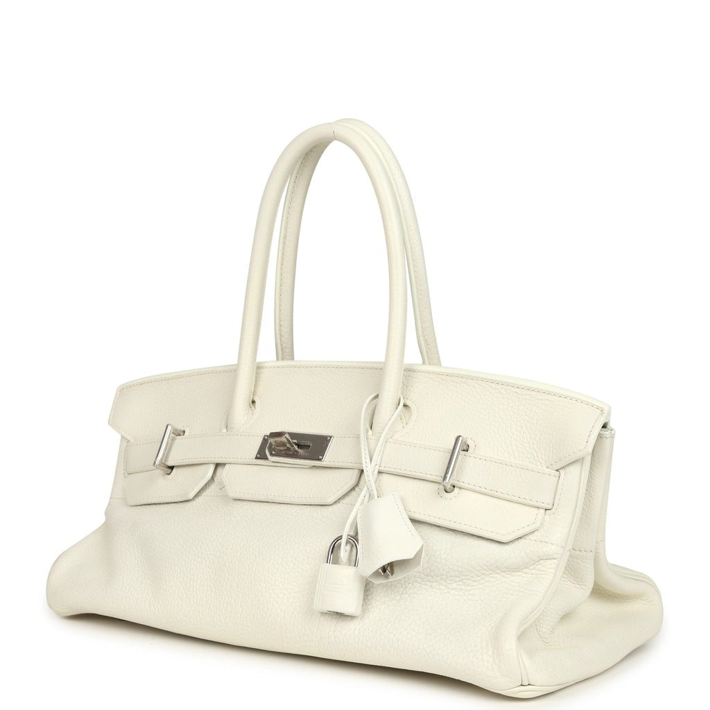New Hermes Shoulder Birkin 42 JPG White Clemence Palladium Hardware
