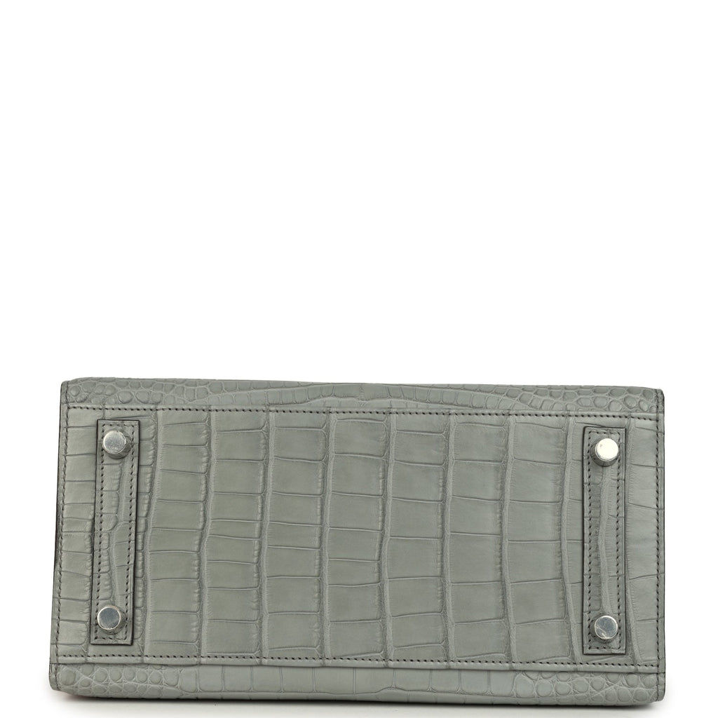Hermes Birkin Sellier 25 Gris Ciment Matte Alligator Palladium Hardware