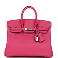 Hermes Birkin 25 Rose Shocking Swift Palladium Hardware
