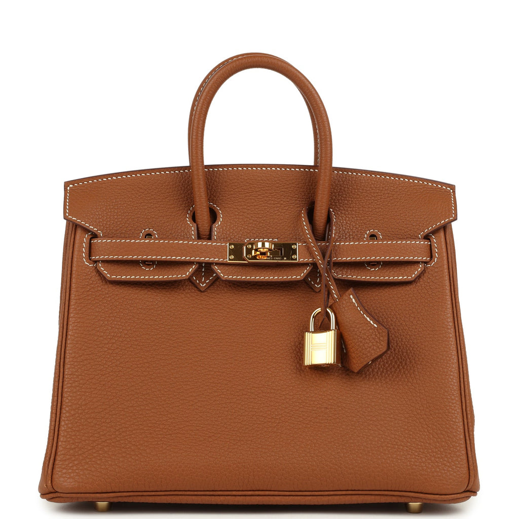 Pre-owned Hermes Birkin 25 Gold Togo Gold Hardware