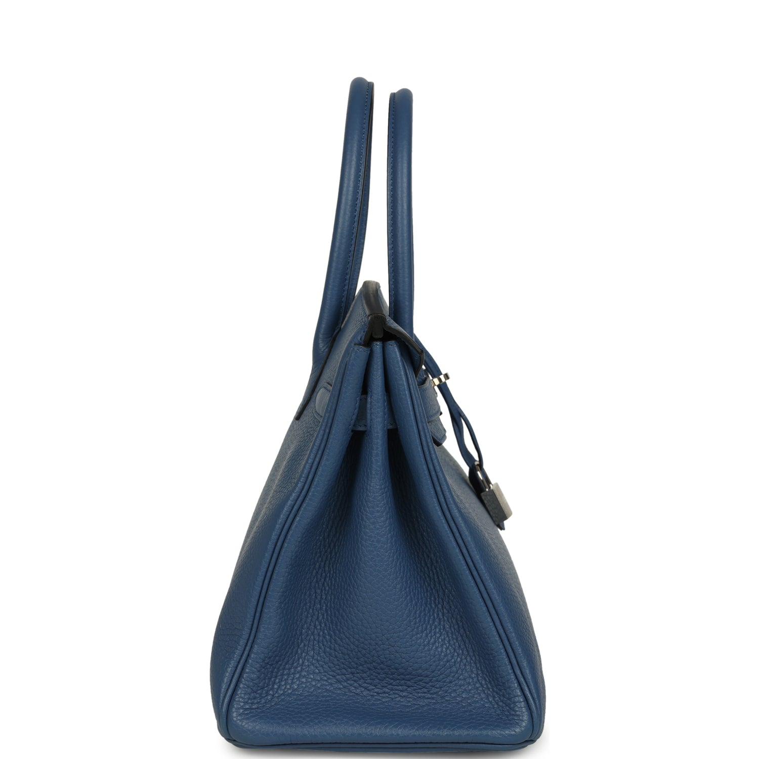 Pre-owned Hermes Birkin 30 Bleu Agate Clemence Palladium Hardware
