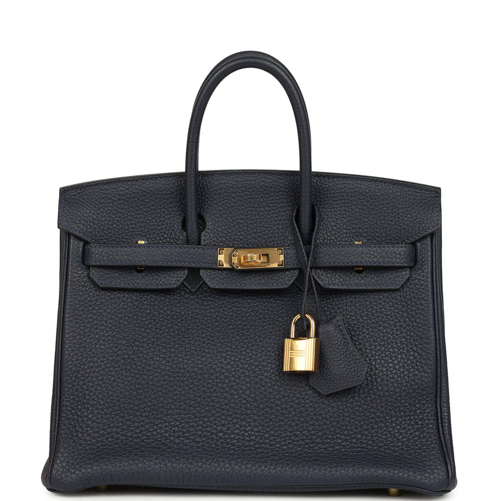 Hermes Birkin 25 Bleu Nuit Togo Gold Hardware