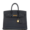 Hermes Birkin 25 Bleu Nuit Togo Gold Hardware