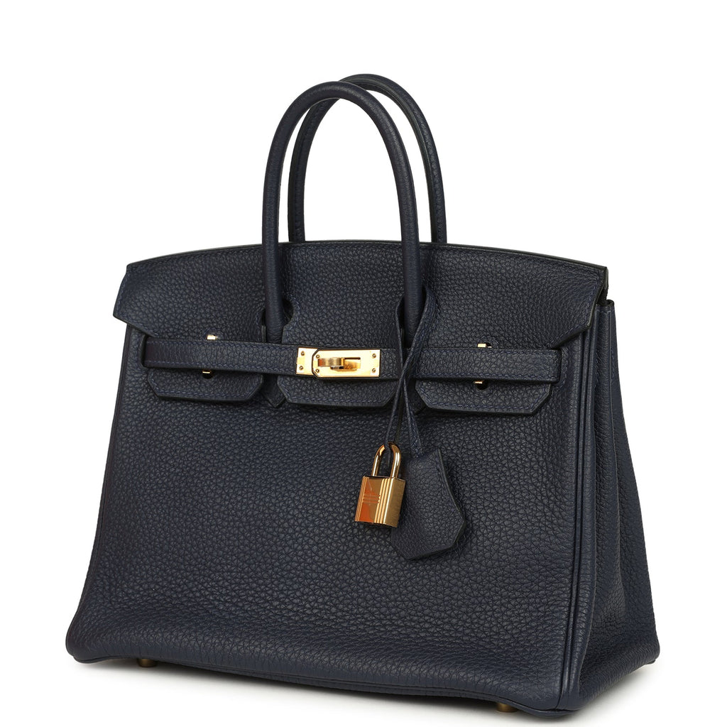 Hermes Birkin 25 Bleu Nuit Togo Gold Hardware