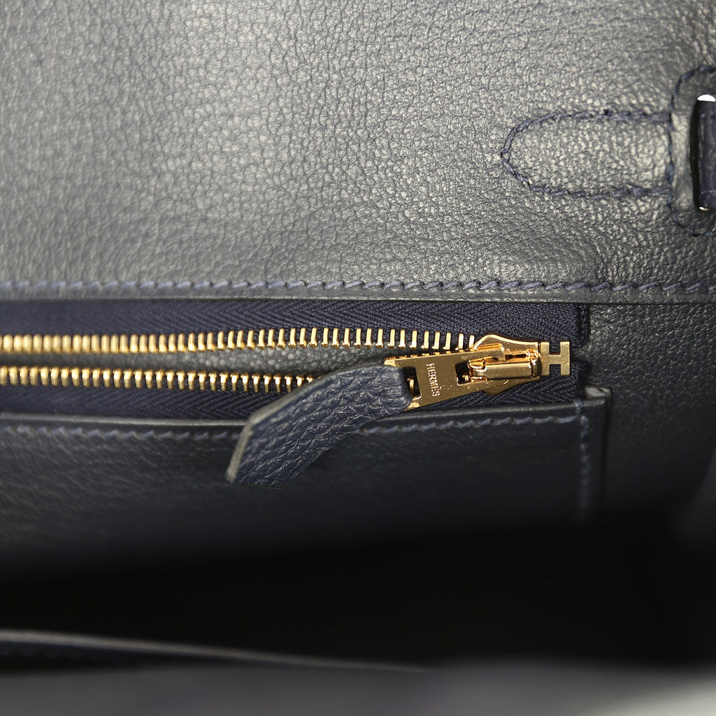 Hermes Birkin 25 Bleu Nuit Togo Gold Hardware
