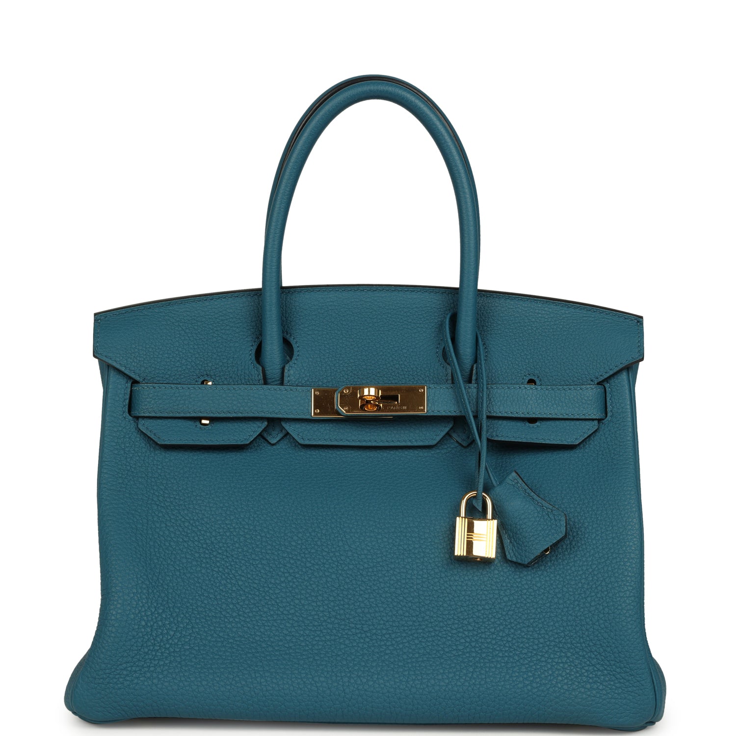 Pre-owned Hermes Birkin 30 Cobalt Togo Gold Hardware