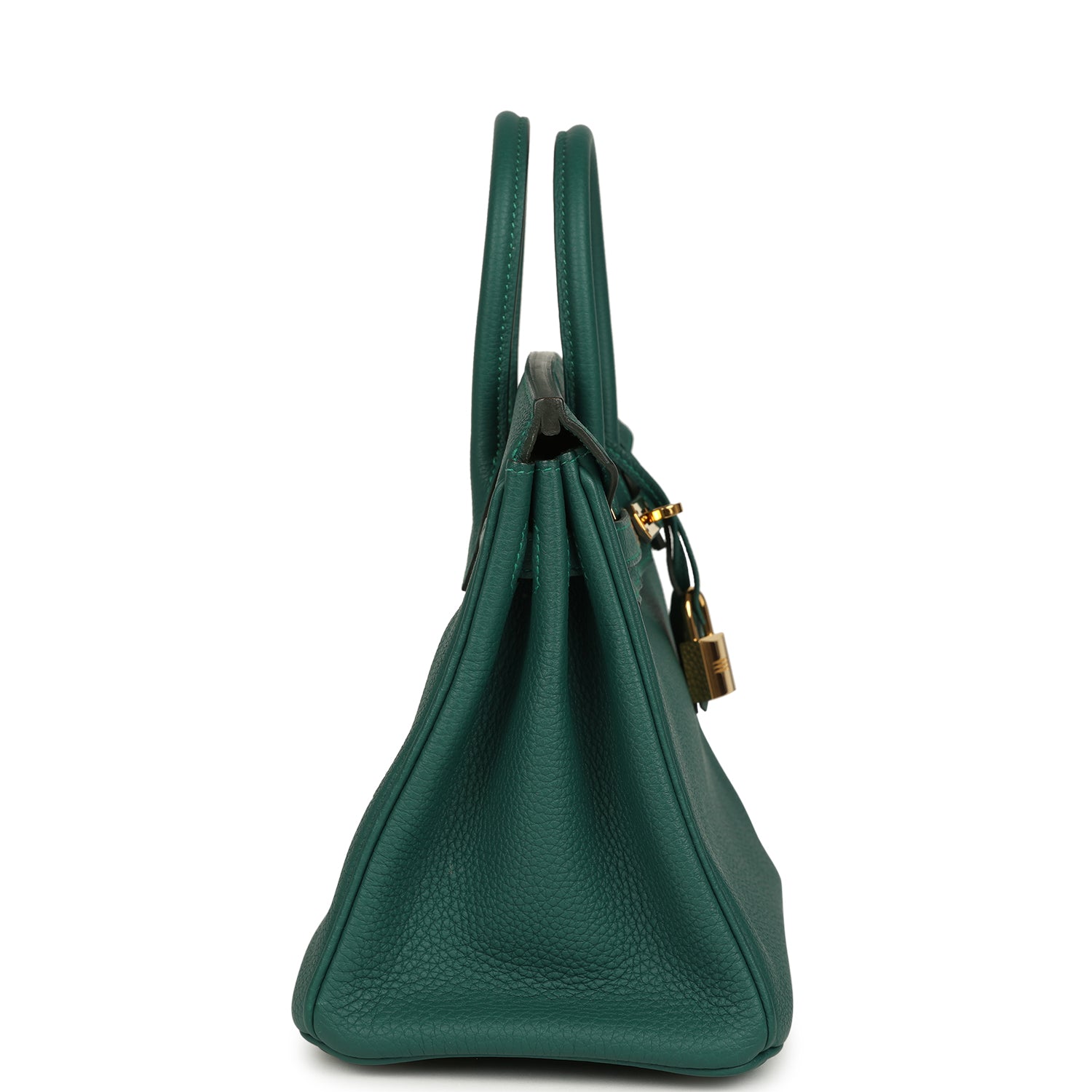 Pre-owned Hermes Birkin 25 Malachite Togo Gold Hardware