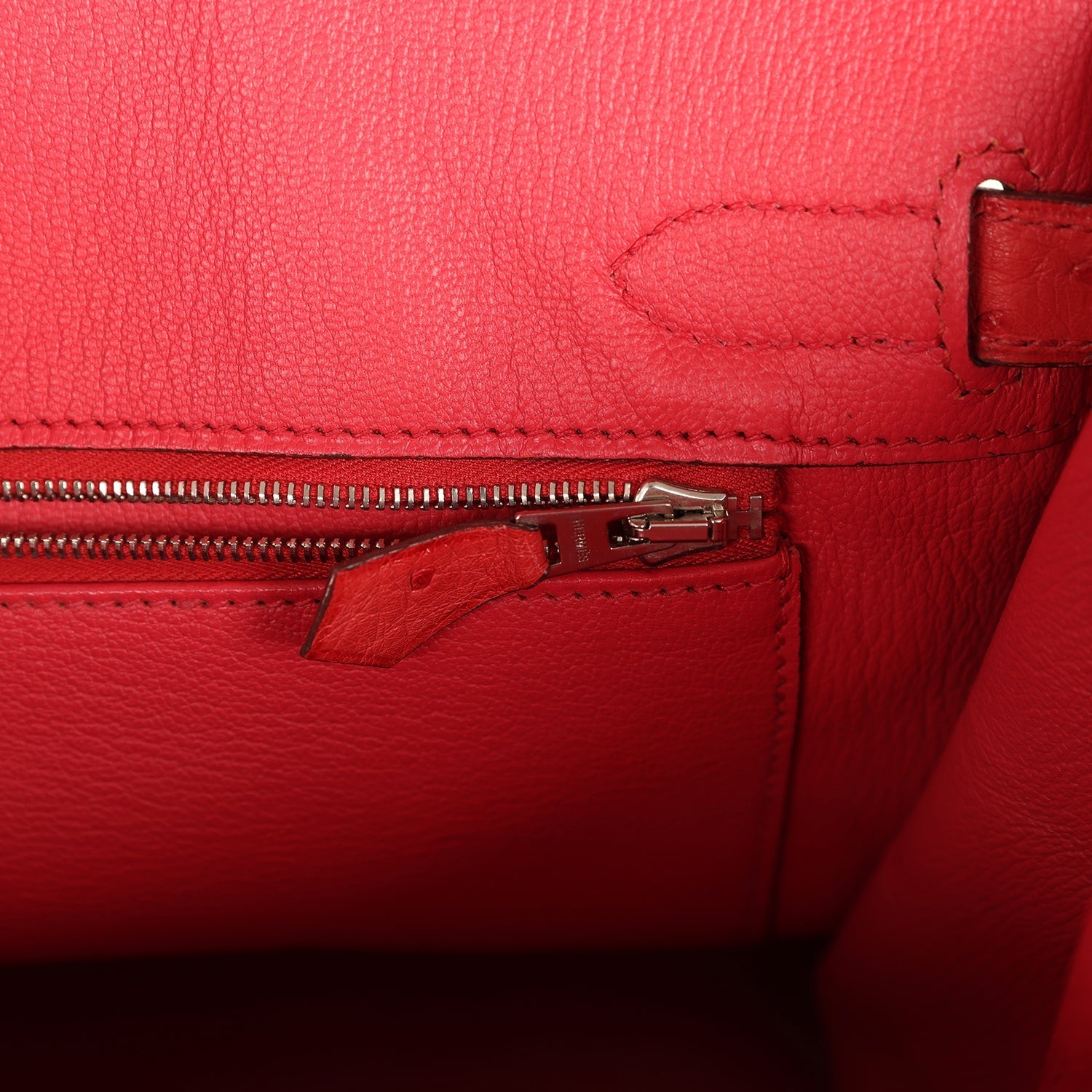 Pre-owned Hermes Birkin 30 Bougainvillea Ostrich Palladium Hardware