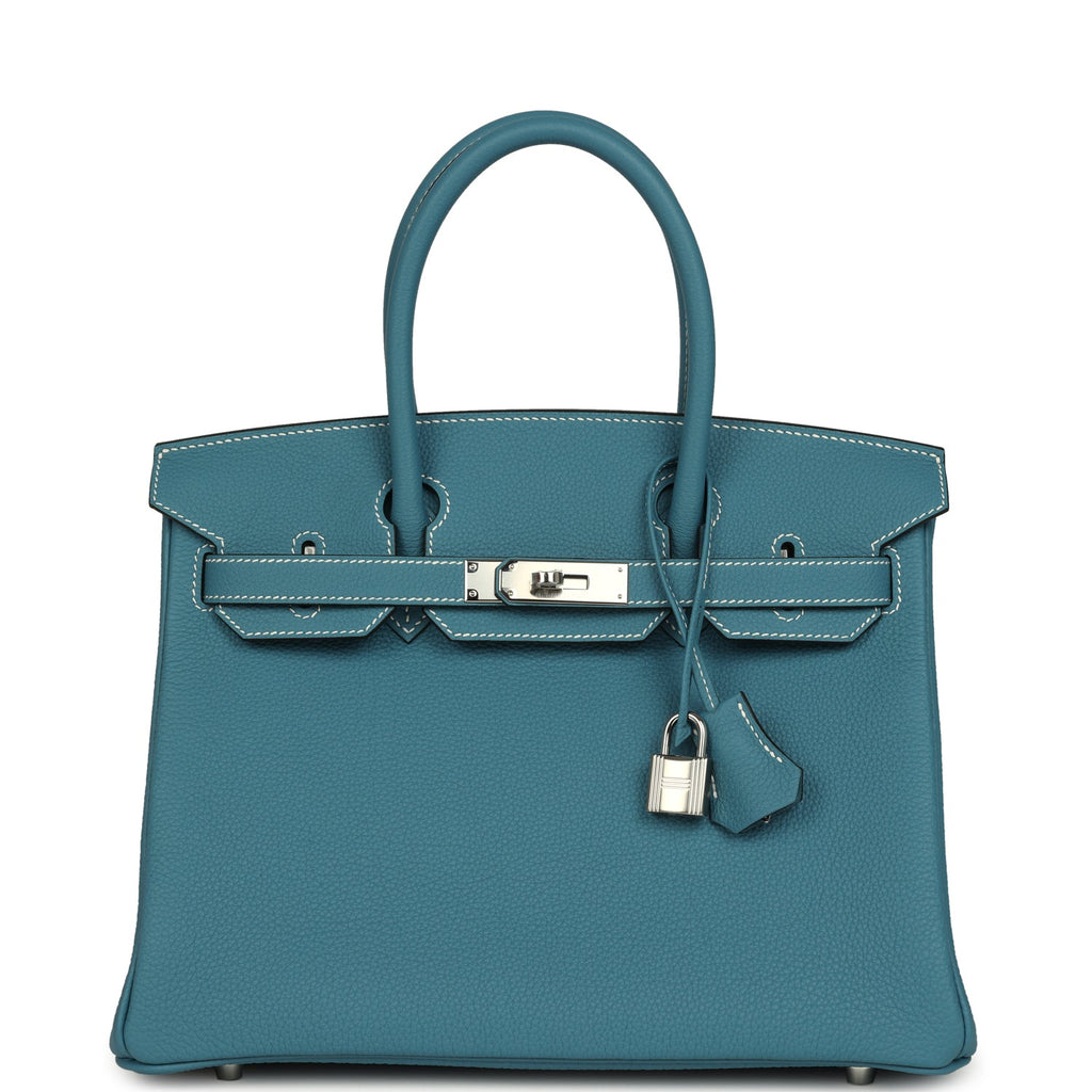 Hermes Birkin 30 Blue Jean Togo Palladium Hardware