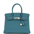 Hermes Birkin 30 Blue Jean Togo Palladium Hardware