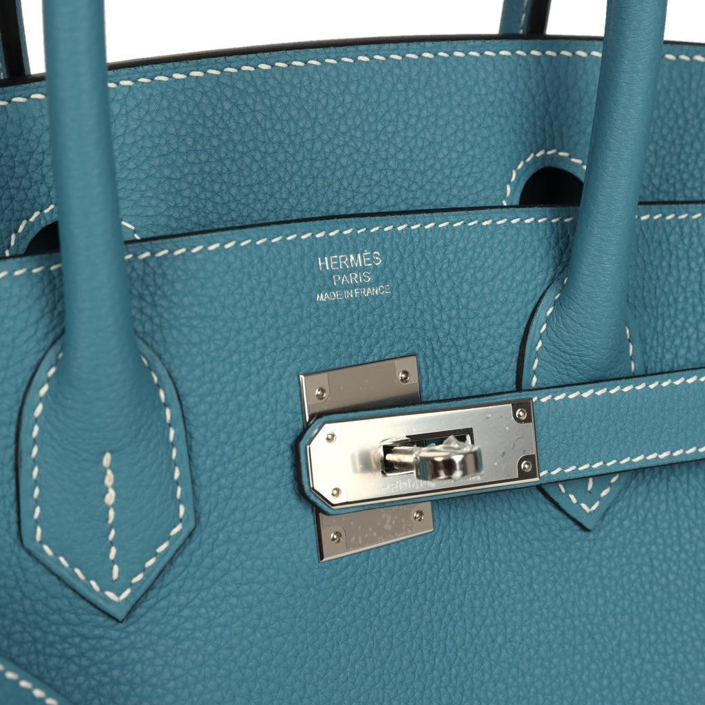 Hermes Birkin 30 Blue Jean Togo Palladium Hardware