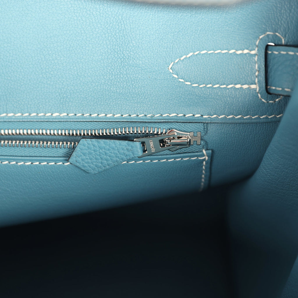 Hermes Birkin 30 Blue Jean Togo Palladium Hardware