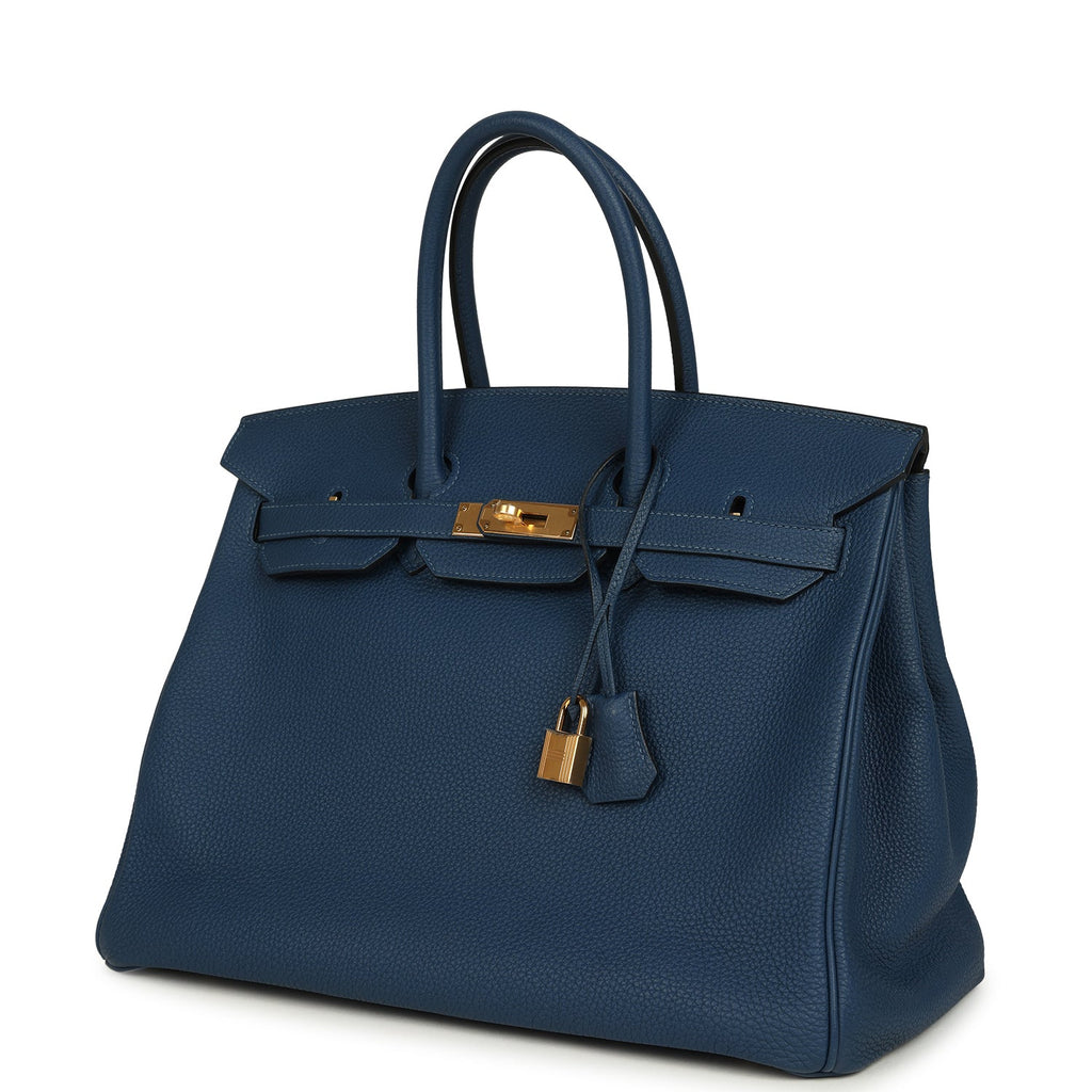 New Hermes Birkin 35 Deep Bleu Togo Gold Hardware
