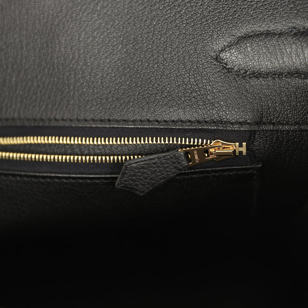 Pre-owned Hermes Birkin 35 Black Togo Gold Hardware