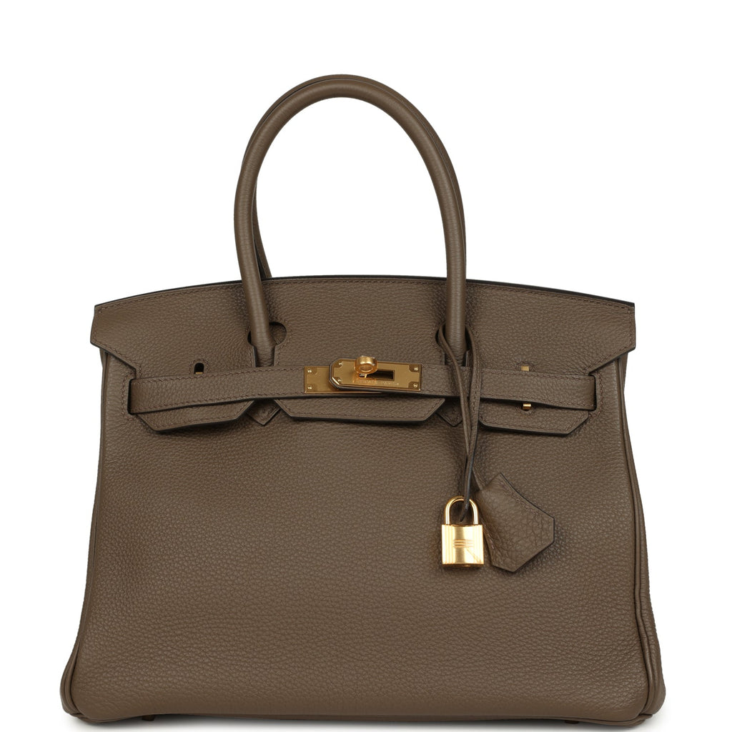 Pre-owned Hermes Birkin 30 Taupe Togo Gold Hardware