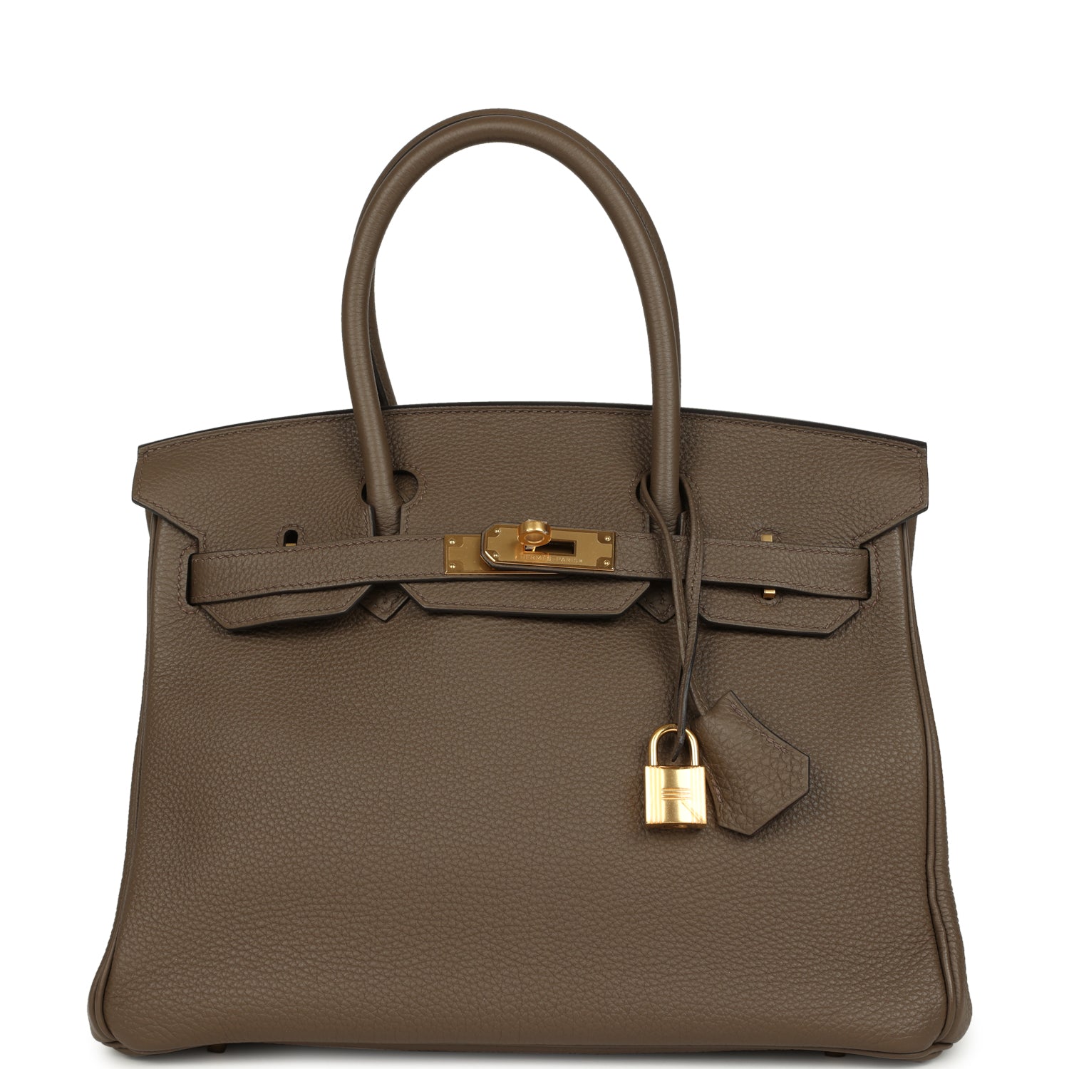 Pre-owned Hermes Birkin 30 Taupe Togo Gold Hardware