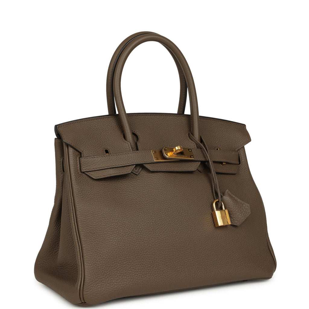 Pre-owned Hermes Birkin 30 Taupe Togo Gold Hardware