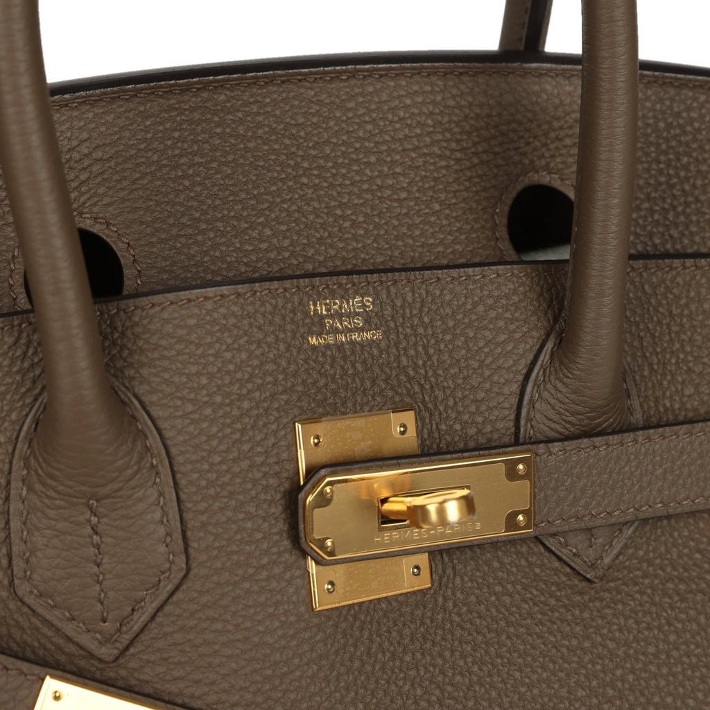 Pre-owned Hermes Birkin 30 Taupe Togo Gold Hardware