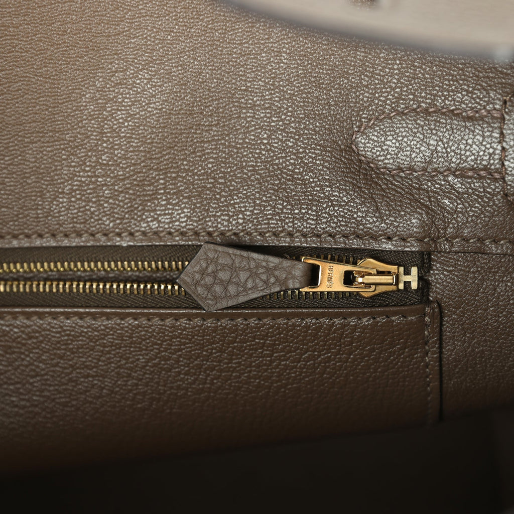 Pre-owned Hermes Birkin 30 Taupe Togo Gold Hardware