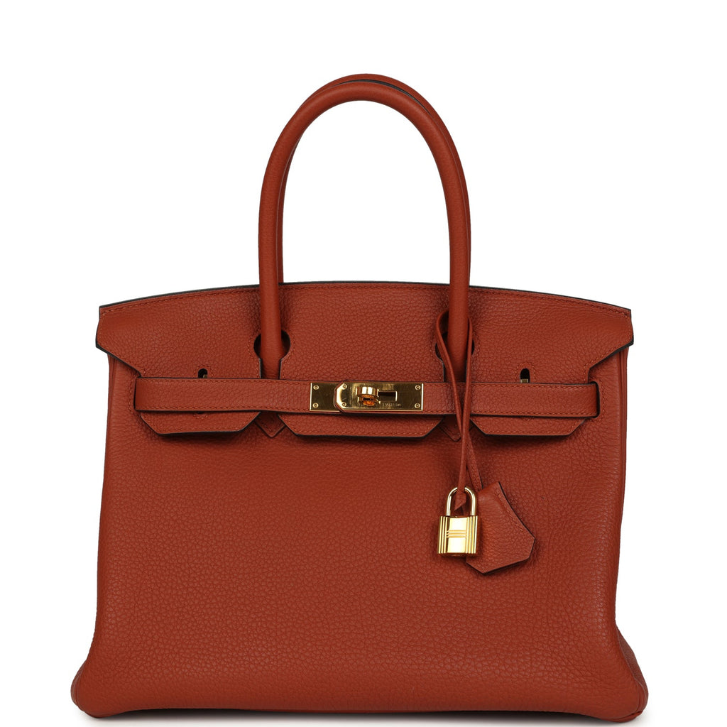 Pre-owned Hermes Birkin 30 Cuivre Togo Gold Hardware