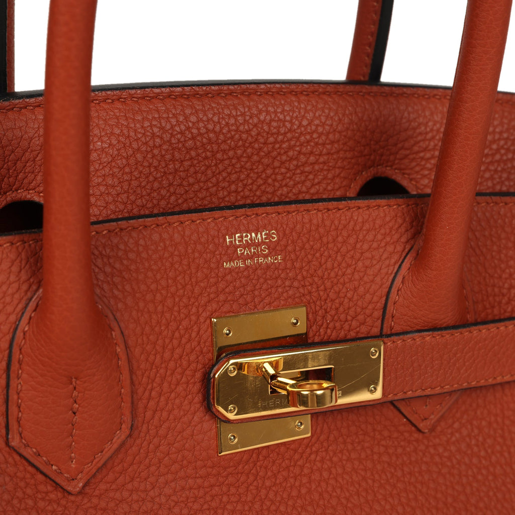 Pre-owned Hermes Birkin 30 Cuivre Togo Gold Hardware