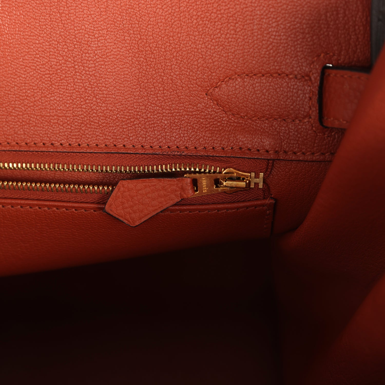 Pre-owned Hermes Birkin 30 Cuivre Togo Gold Hardware
