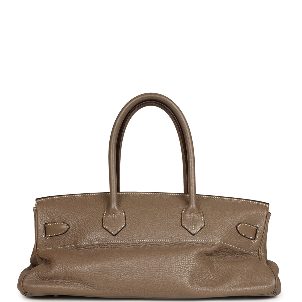 New Hermes Shoulder Birkin 42 JPG Etoupe Clemence Palladium Hardware