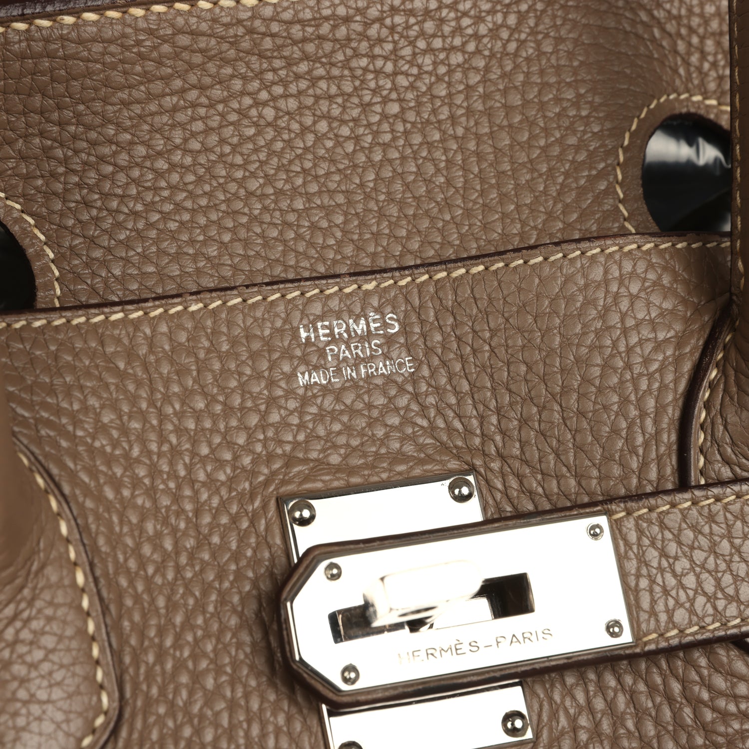 Vintage Hermes Shoulder Birkin 42 JPG Etoupe Clemence Palladium Hardware